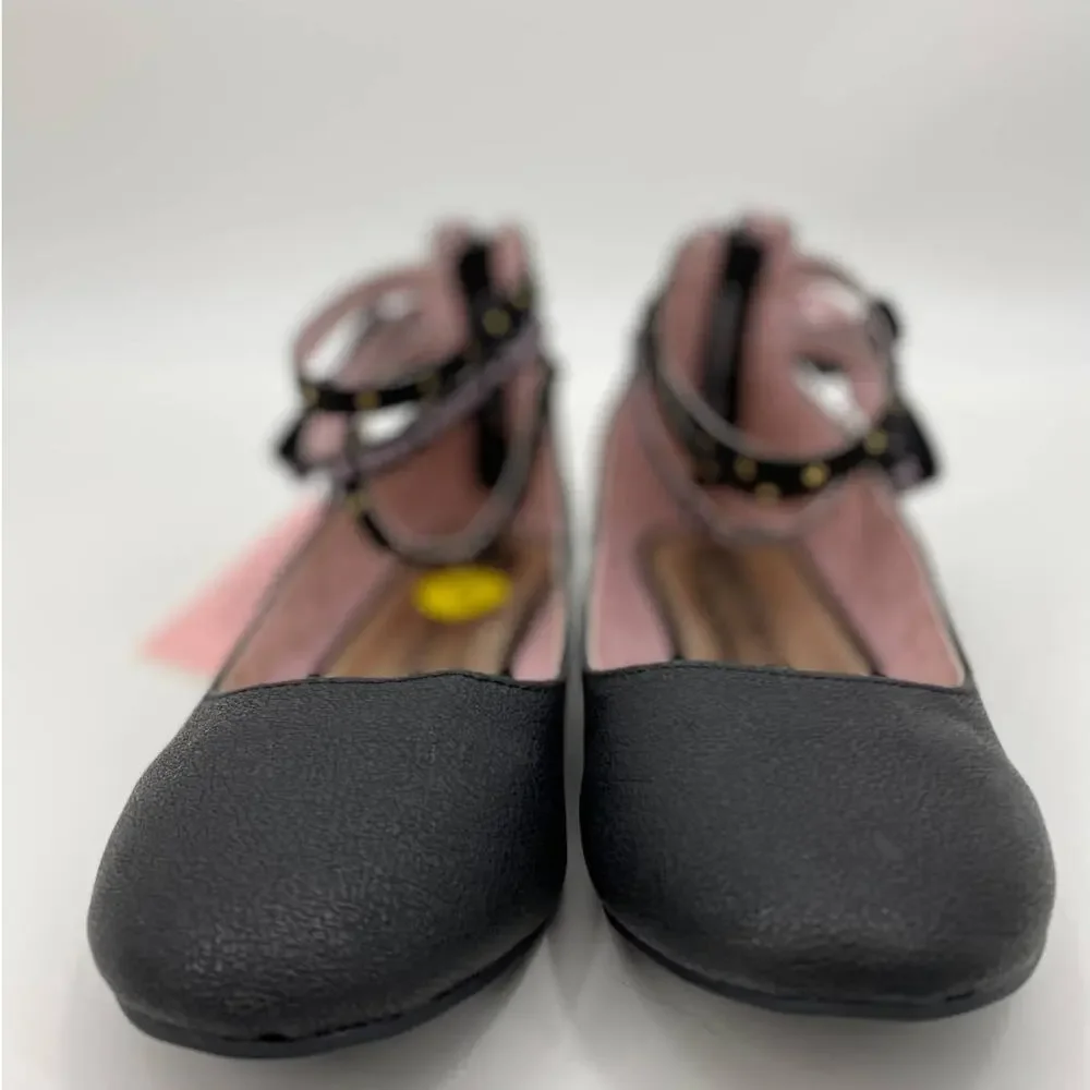 Juicy Couture Girls Santa Barbara Flat Gold Black Shoes NEW Size: 5